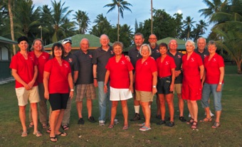 Group at sunset/moon rise
